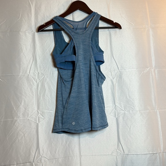 Lululemon Swiftly Tech Racerback Tank Top Blue Heather Size 4 Gym Yoga Athletic - Picture 3 of 3
